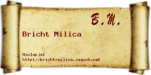 Bricht Milica névjegykártya